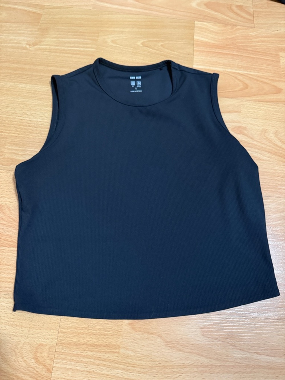 Uniqlo S Sleeveless Black Ribbed Tank Top - Women